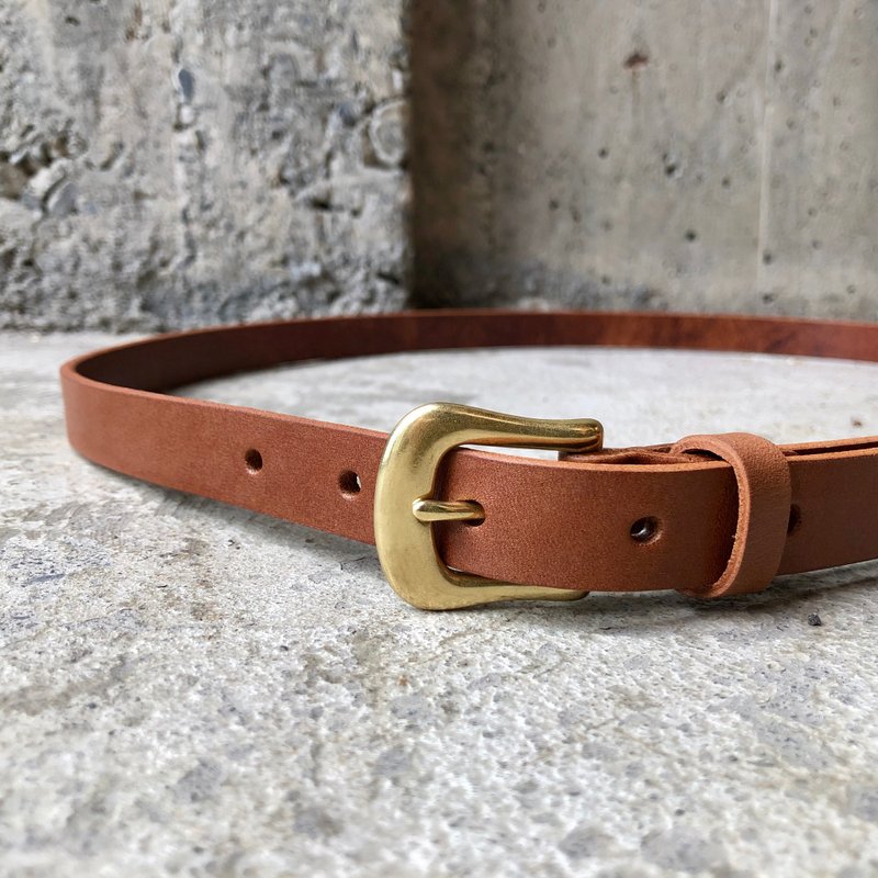 2cm宽 细版马蹄头皮带_咖啡 植鞣牛革.手工制作 【LBT Pro】 - 皮带/腰带 - 真皮 咖啡色