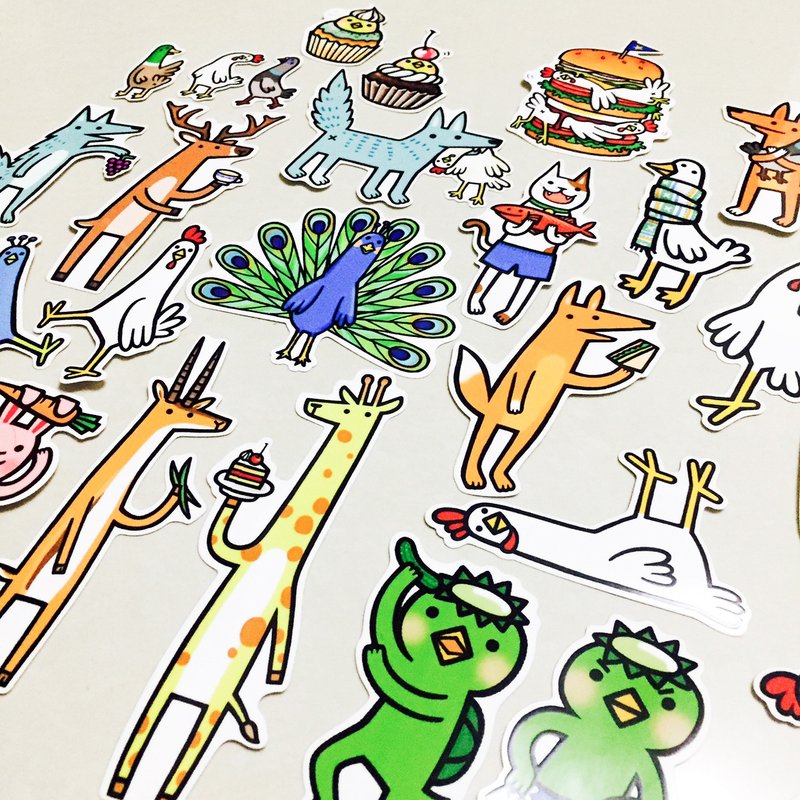 呱啊嘎嘎秤重小贴纸-全套26款 各来一只吧!!! - 贴纸 - 纸 多色