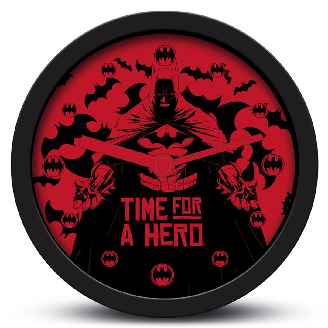 【蝙蝠侠】 (Time For a Hero) 主题桌上时钟/闹钟/Batman - 时钟/闹钟 - 其他材质 红色