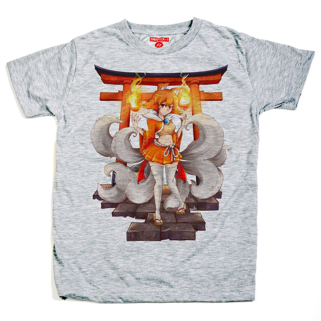 T-shirt 短袖 Chapter One 品牌，九尾狐设计，男女皆宜，棉质混纺，柔软舒适。 - 男装上衣/T 恤 - 棉 白色
