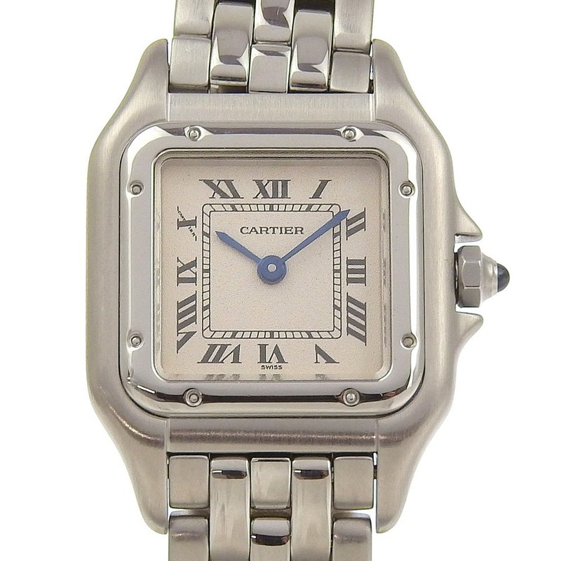 [日本直邮] 卡地亚 Santos Panthere SM 手表 WSPN0006 SS 石英模拟显示白色表盘女士腕表 [二手] - 女表 - 不锈钢 银色