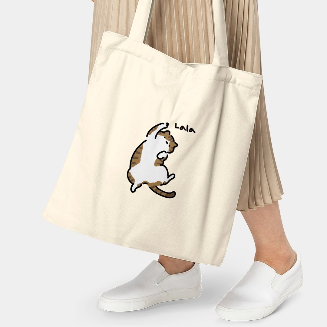 猫咪 喵星人 环保购物袋 肩背包 侧背包 帆布袋 PU004 - 侧背包/斜挎包 - 棉 白色