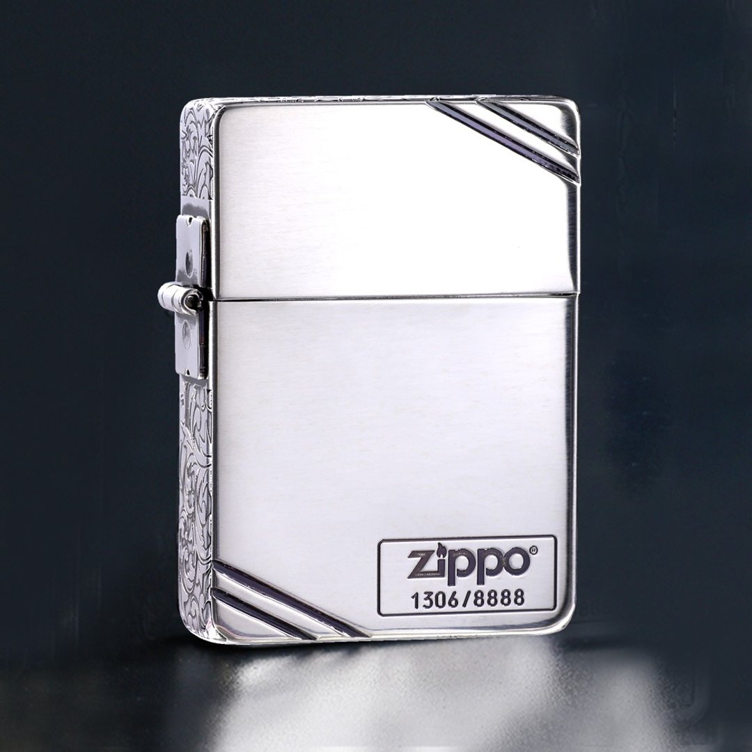 【ZIPPO官方旗舰店】1935复刻斜角藤蔓花纹(抛光银)防风打火机 - 其他 - 铜/黄铜 银色