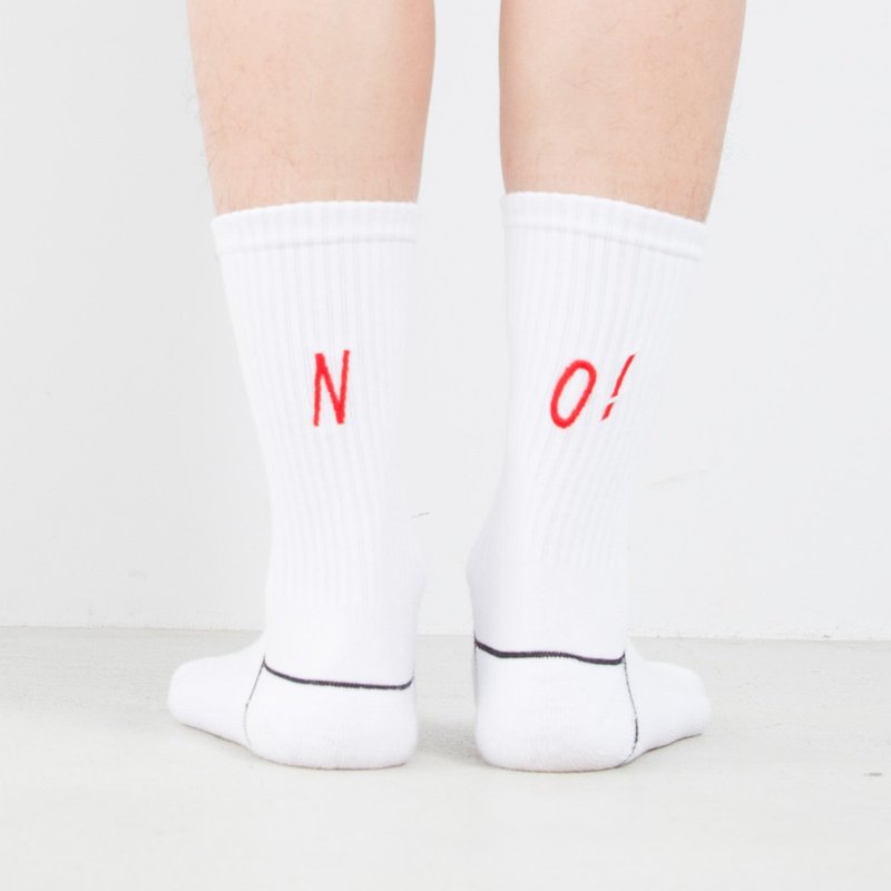 NO! 白色 中性袜子 - 袜子 - 棉．麻 白色