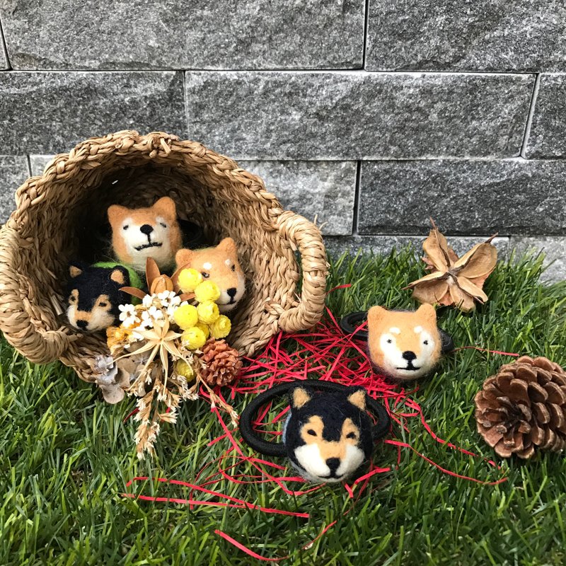 羊毛毡“柴犬发束” - 发饰 - 羊毛 金色