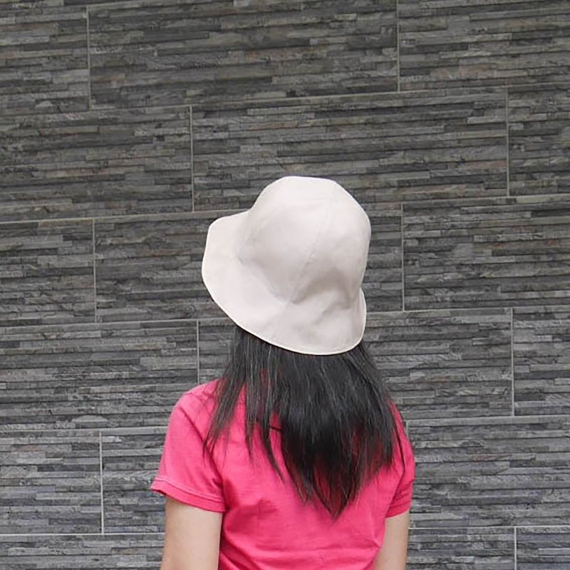 双面渔夫帽-浅玫瑰粉 - 帽子 - 棉．麻 粉红色