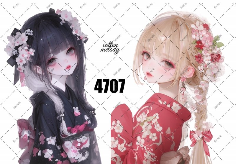 original sticker no.4707 人物贴纸 原创贴纸 原创人物贴纸 装饰贴纸 cotton melody - 贴纸 - 纸 