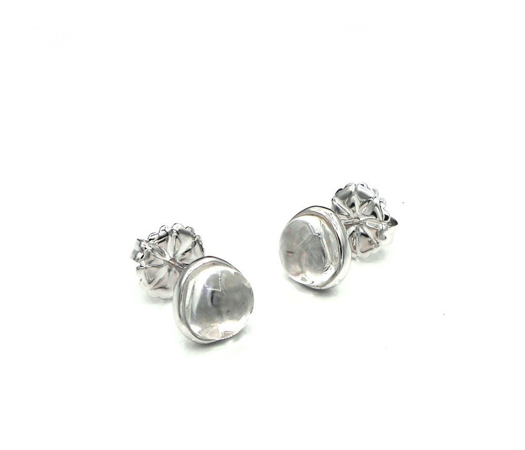 CASO jewelry 手工硼硅酸盐玻璃极细三角形耳环，白色 - 耳环/耳夹 - 其他金属 银色