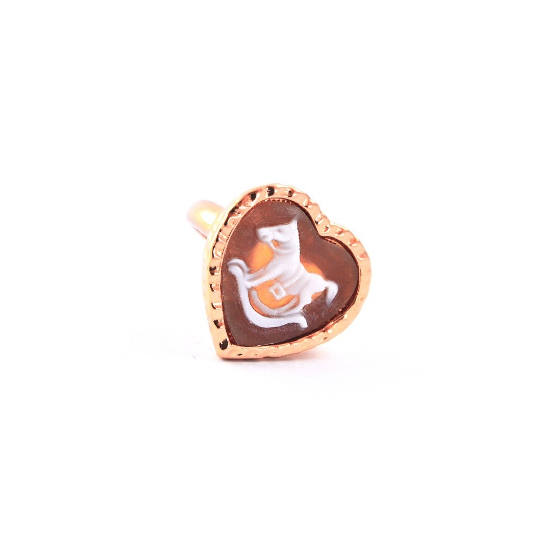 Cameo Italiano 意大利手工贝雕轻珠宝_CI_A20_4R - 戒指 - 纯银 金色