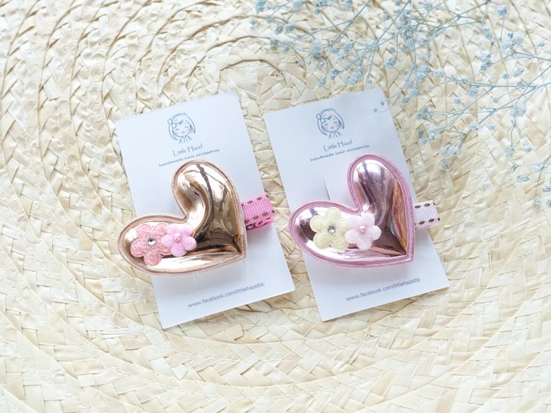 PU皮革心心浏海儿童发夹 - 其他 - 棉．麻 白色