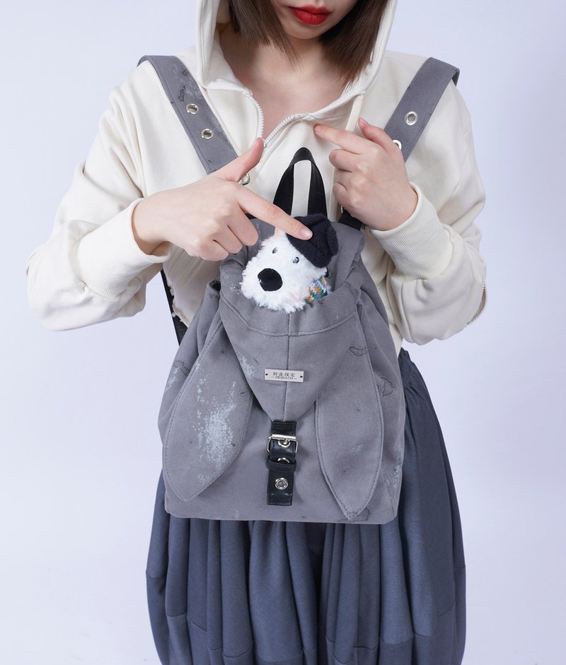 Rebirth野生设定兔子双肩包女2025春上课高级感可爱斜挎双肩包 - 后背包/双肩包 - 其他材质 