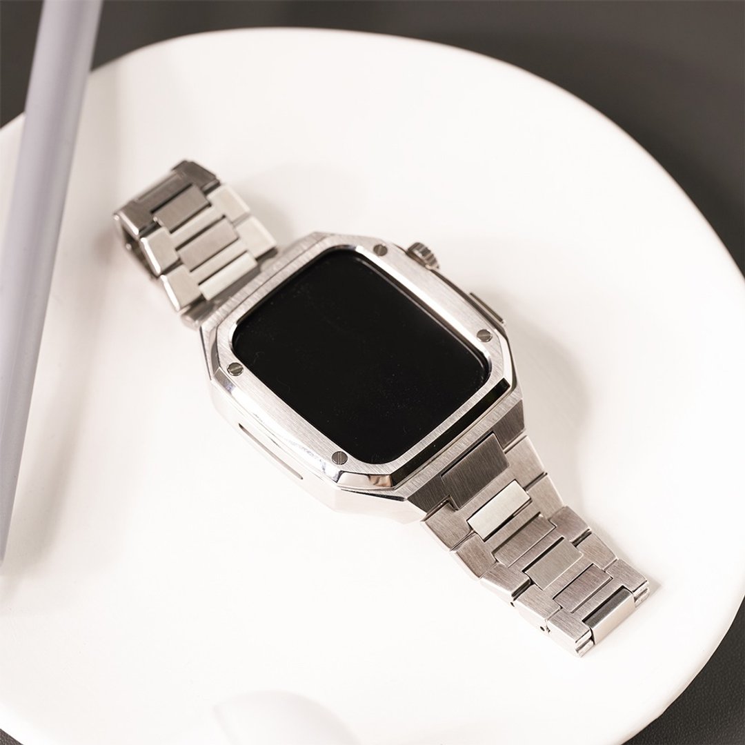 Apple watch - 细致打磨不锈钢保护壳x表带套组 - 钢壳 - 表带 - 不锈钢 银色