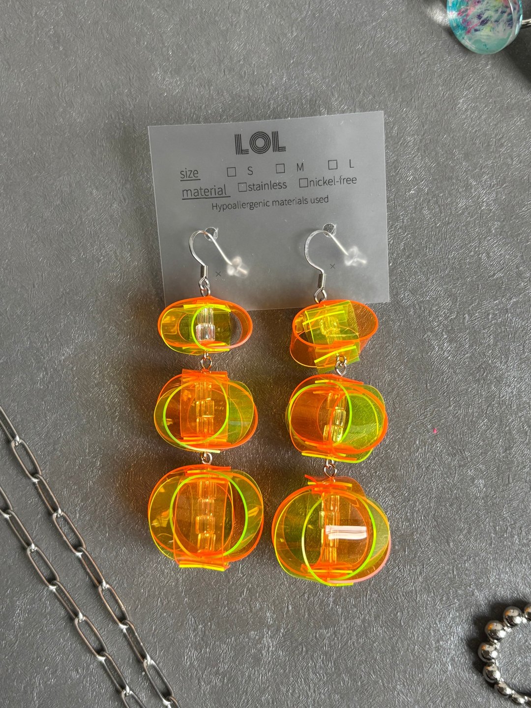 PVC Design F21 耳夹/耳饰 - 耳环/耳夹 - 其他材质 橘色