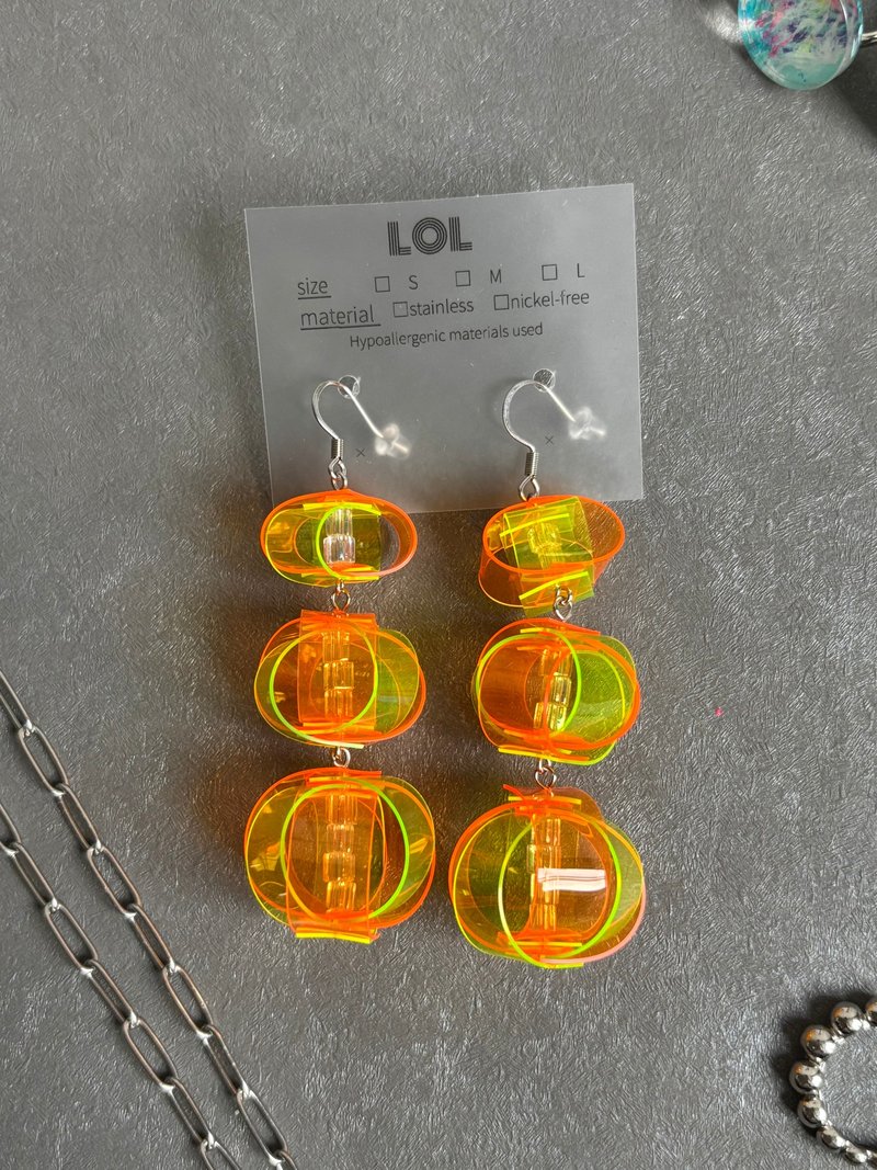 PVC Design F21 耳夹/耳饰 - 耳环/耳夹 - 其他材质 橘色