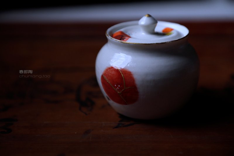 春郎陶-富贵花瓷器盖罐 - 摆饰 - 陶 