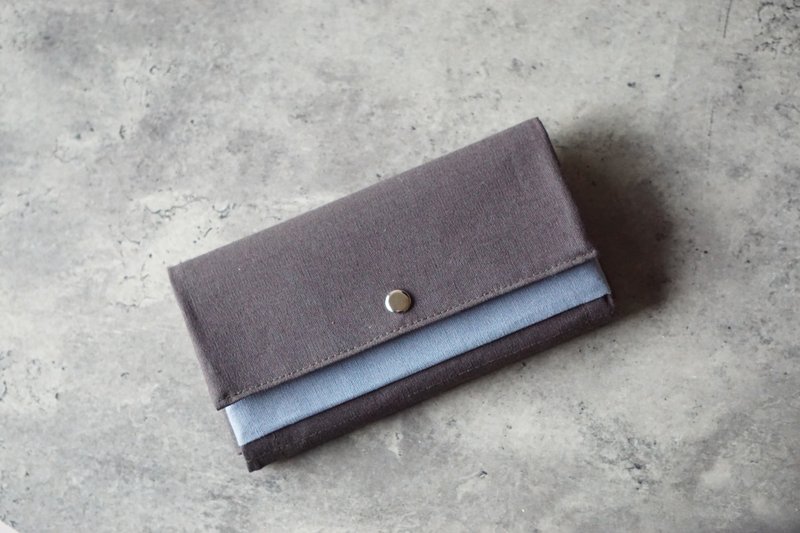 布长夹 - 深灰 /8卡轻量/手工礼物 / 布皮夹 - 皮夹/钱包 - 棉．麻 灰色