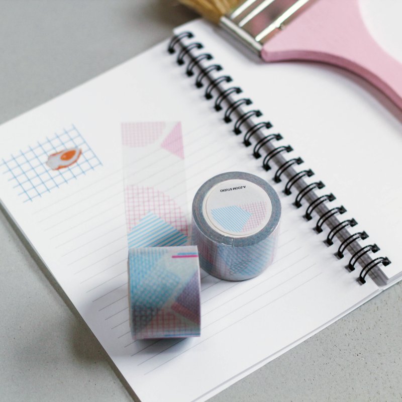 几何线条纸胶带 - 纸胶带 - 纸 蓝色