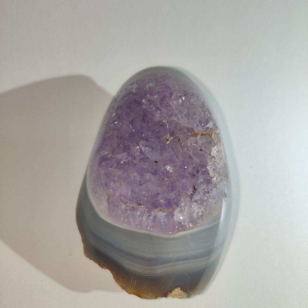 紫晶簇 紫水晶 玛瑙底 随形 摆件 原石 晶簇 天然水晶 - 摆饰 - 水晶 