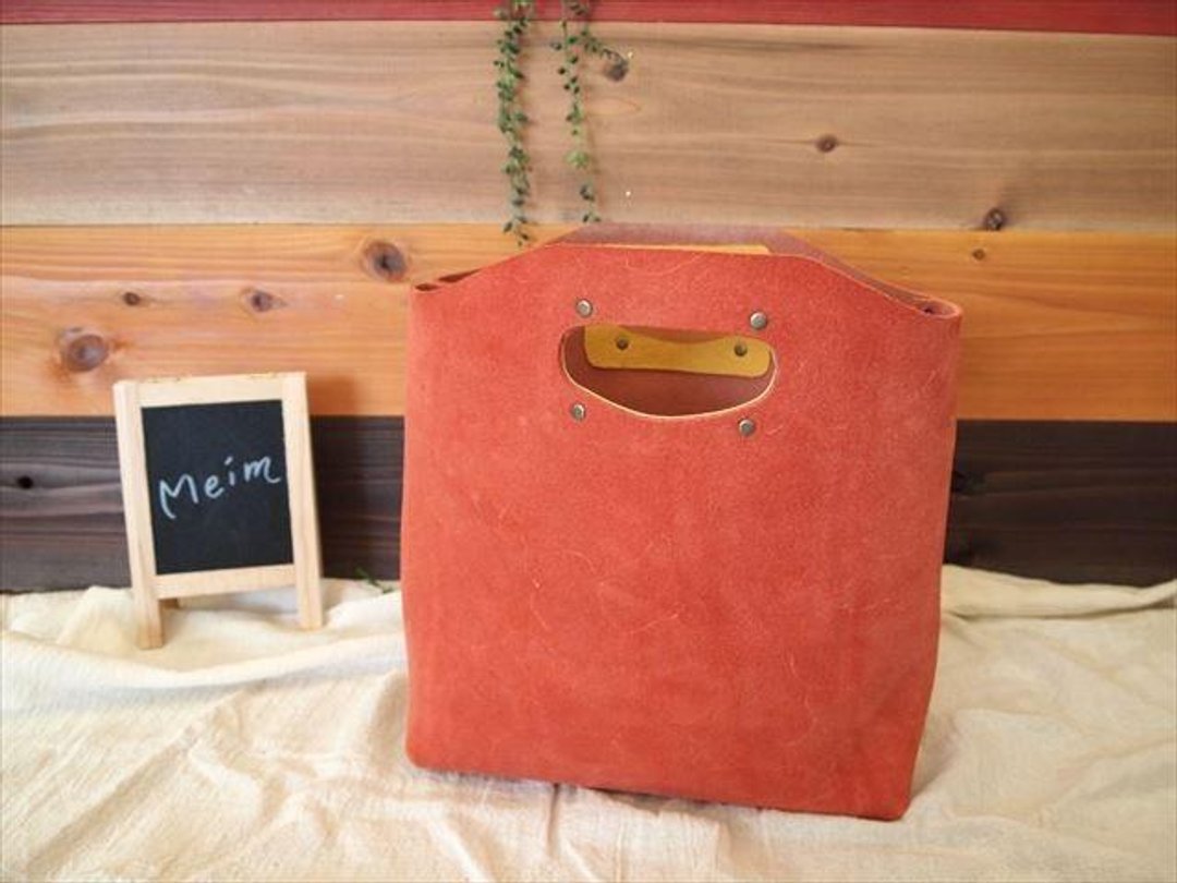 [Made to order] Floor leather B5 [Red] Handy bag 1520003 [M] - 手提包/手提袋 - 真皮 红色