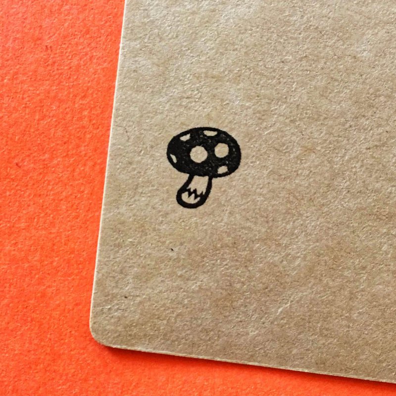 Mushroom 04・ rubber stamp・ 15mm series - 印章/印台 - 橡胶 白色