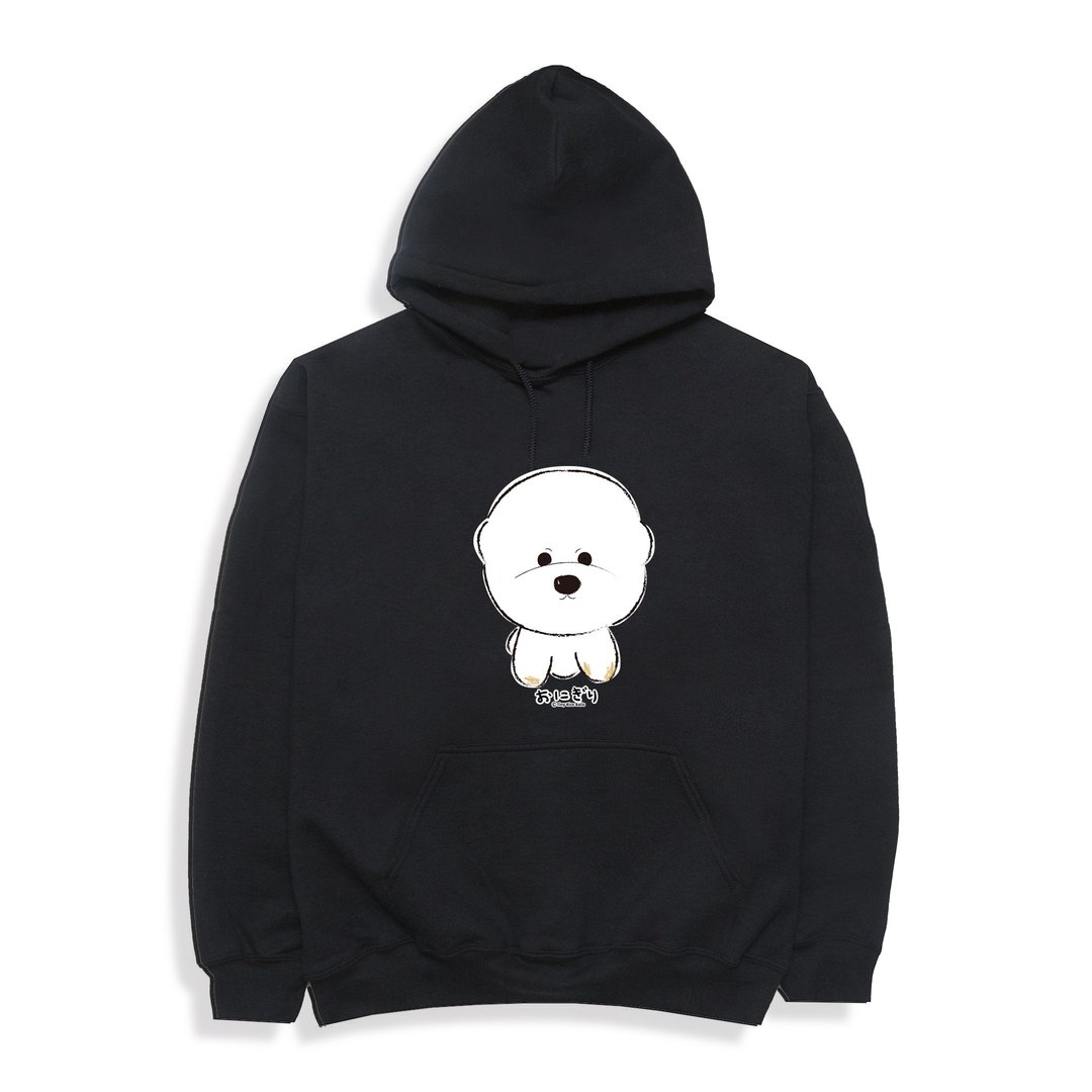 Bichon Hoodie 小饭团 小葱萌萌 内磨毛暖暖帽T - 中性连帽卫衣/T 恤 - 棉．麻 黑色