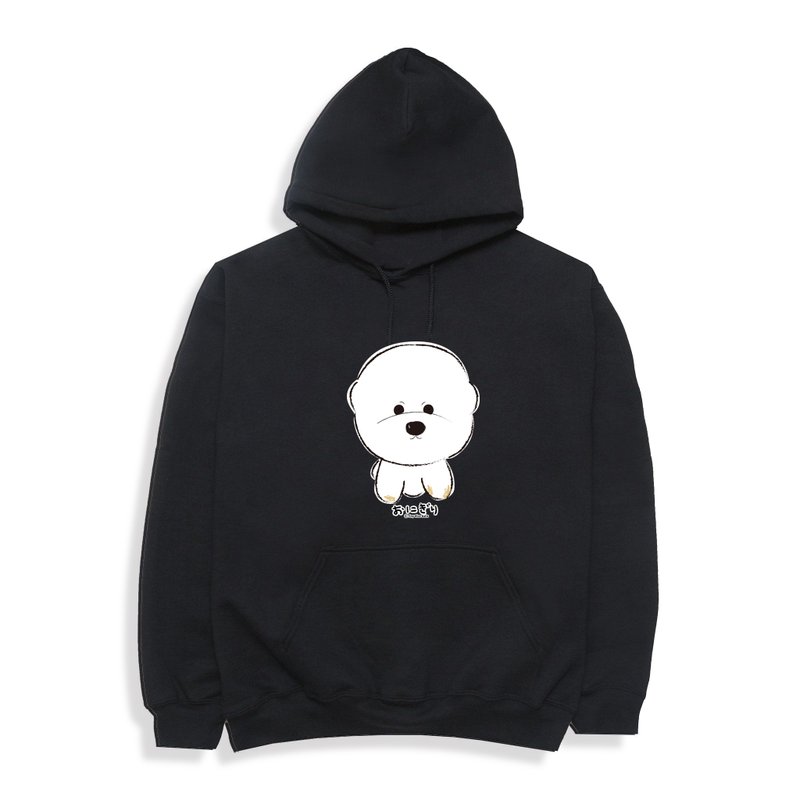 Bichon Hoodie 小饭团 小葱萌萌 内磨毛暖暖帽T - 中性连帽卫衣/T 恤 - 棉．麻 黑色