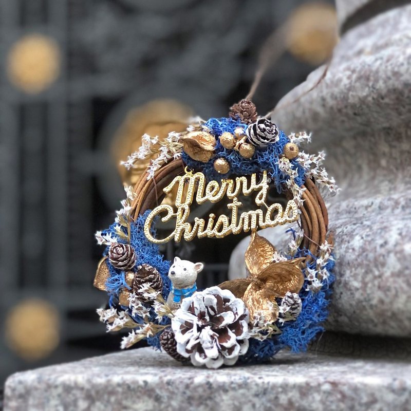 迷你圣诞花圈(红/蓝两款可选) 圣诞节 交换礼物首选 | 台北可自取 - 干燥花/捧花 - 植物．花 多色