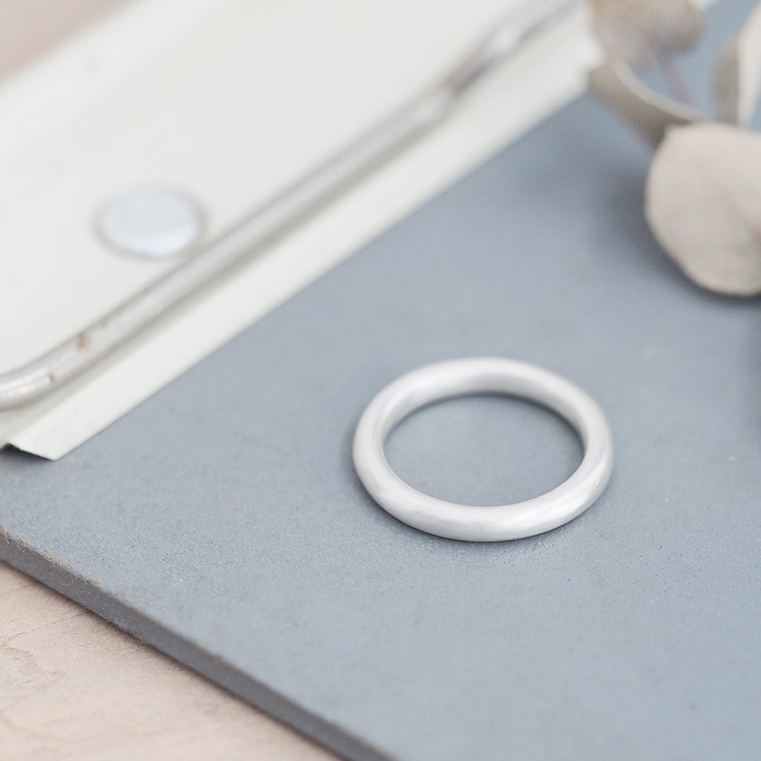Matte Ring Silver 925 - 戒指 - 其他金属 银色