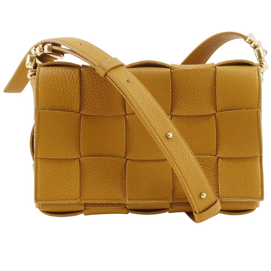 【日本直送】Bottega Veneta 驼色小牛皮 Intrecciato 织编 Cassette 肩背包 666870 女仕【二手】 - 侧背包/斜挎包 - 真皮 咖啡色