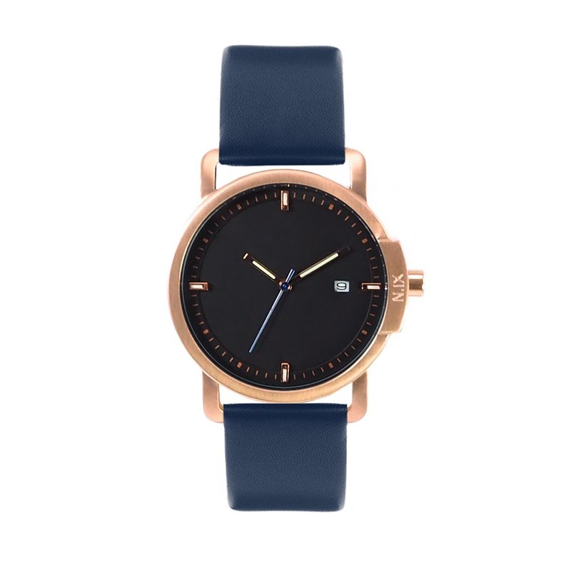 Minimal Watches: Ocean Project - Ocean03-Navy. - 女表 - 真皮 金色