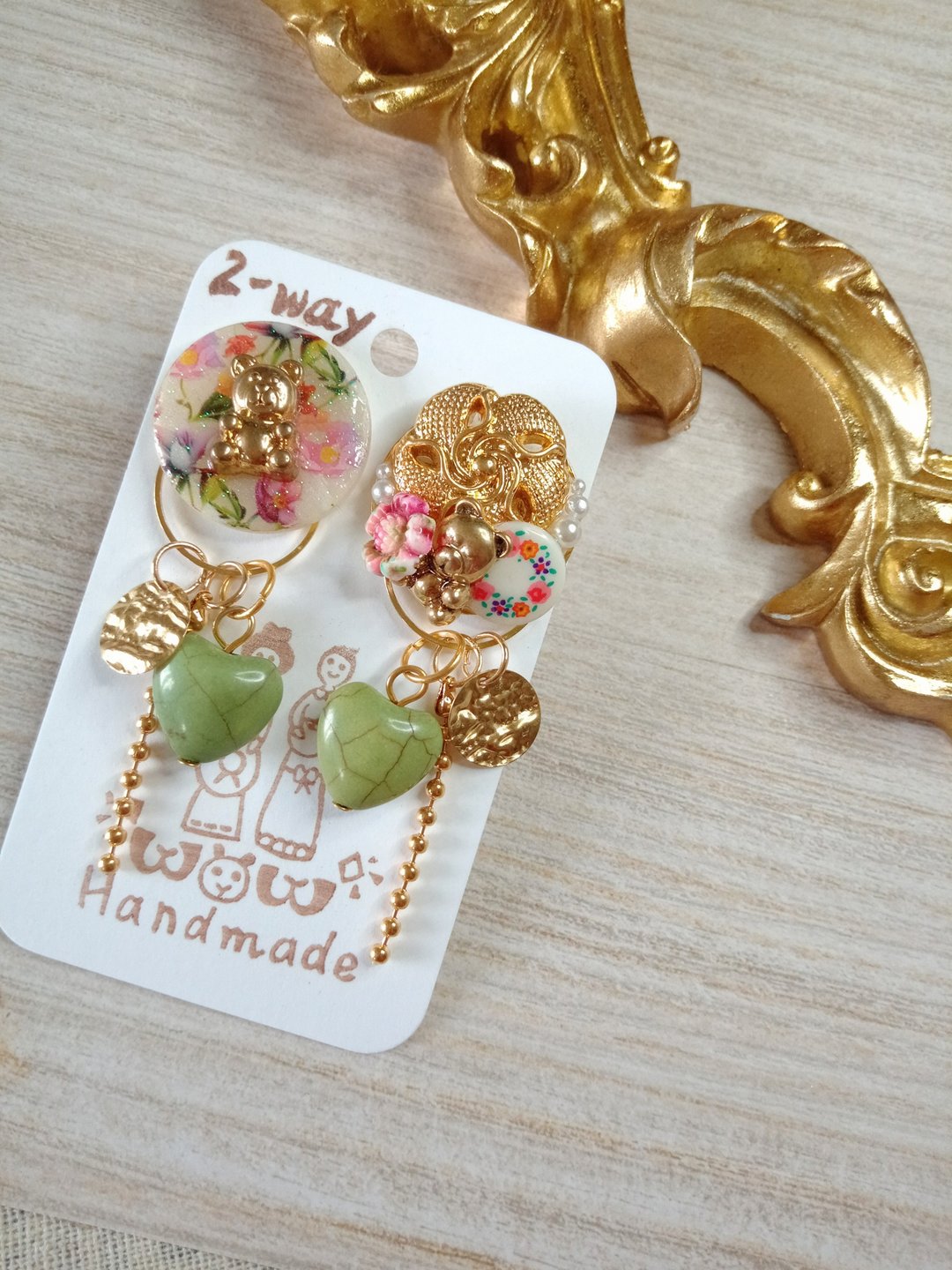 2way花园钮扣耳环  耳针/耳夹 - 耳环/耳夹 - 其他材质 