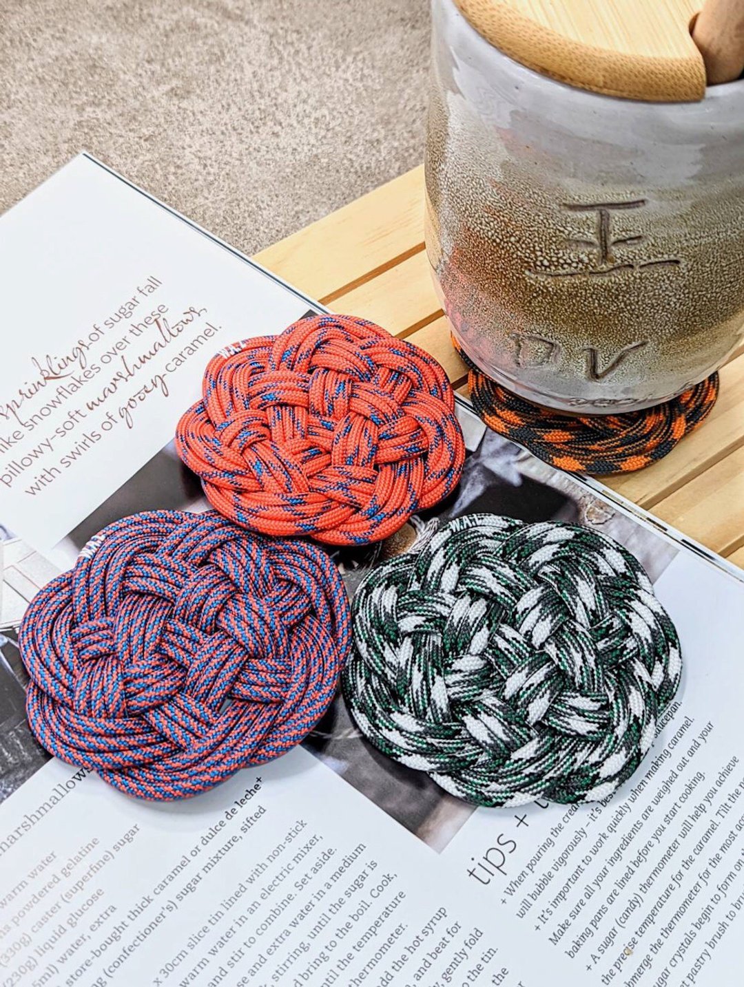 W.A.L-伞绳杯垫4件组  Paracord mug mat手作品 毕业礼物 赠品小 - 杯垫 - 尼龙 