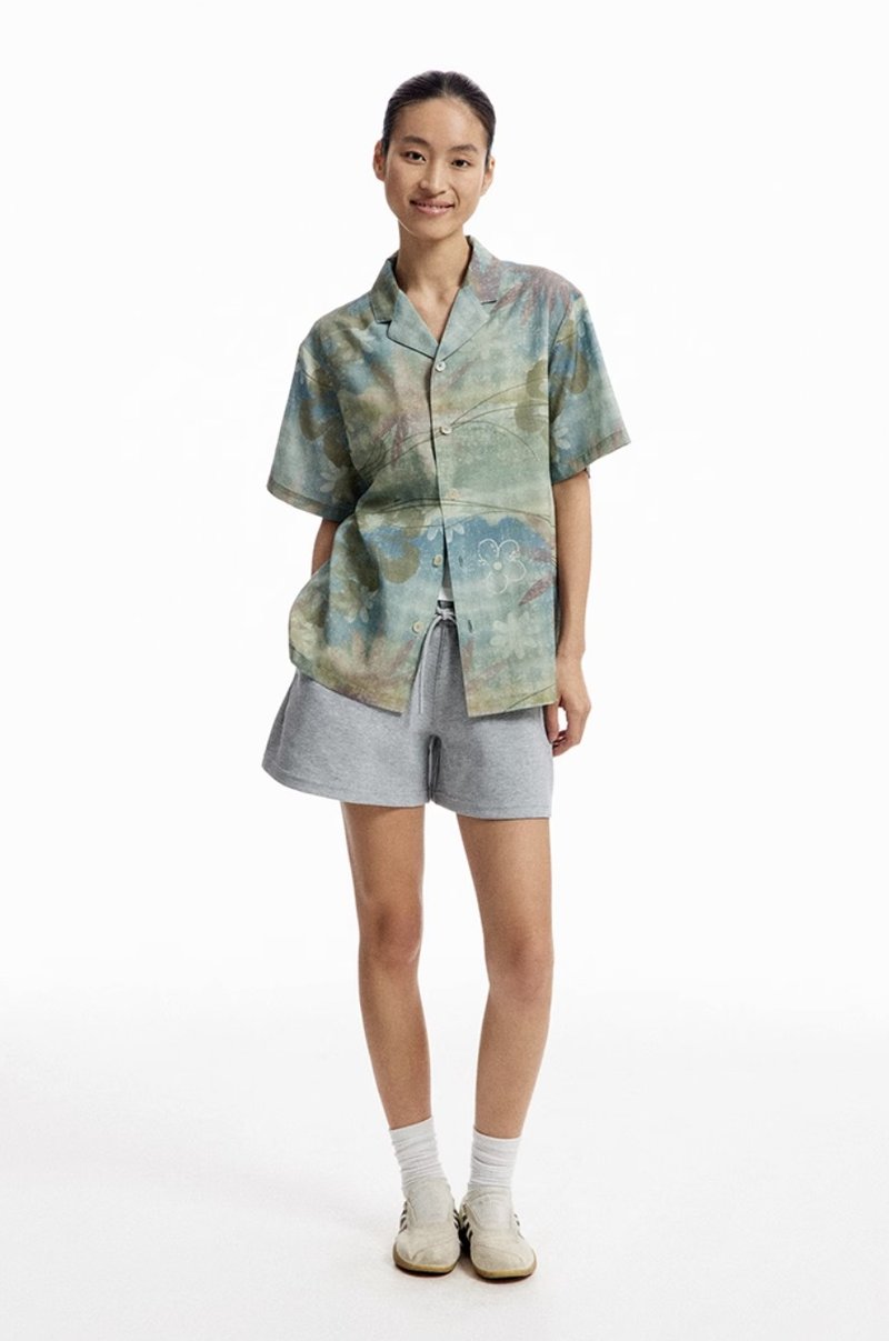 南洋旧梦 海岛度假风 麻感夏威夷短袖衬衫 - 女装衬衫 - 其他材质 多色