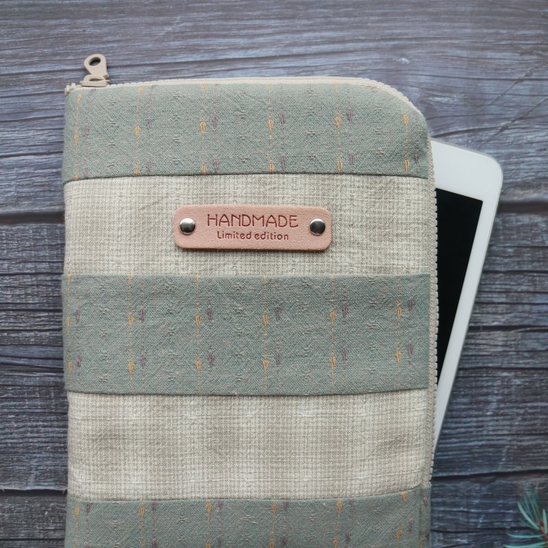 6寸 电子书 收纳包 (阅读器保护套) L型拉链袋电子书保护套 - 电脑包 - 棉．麻 