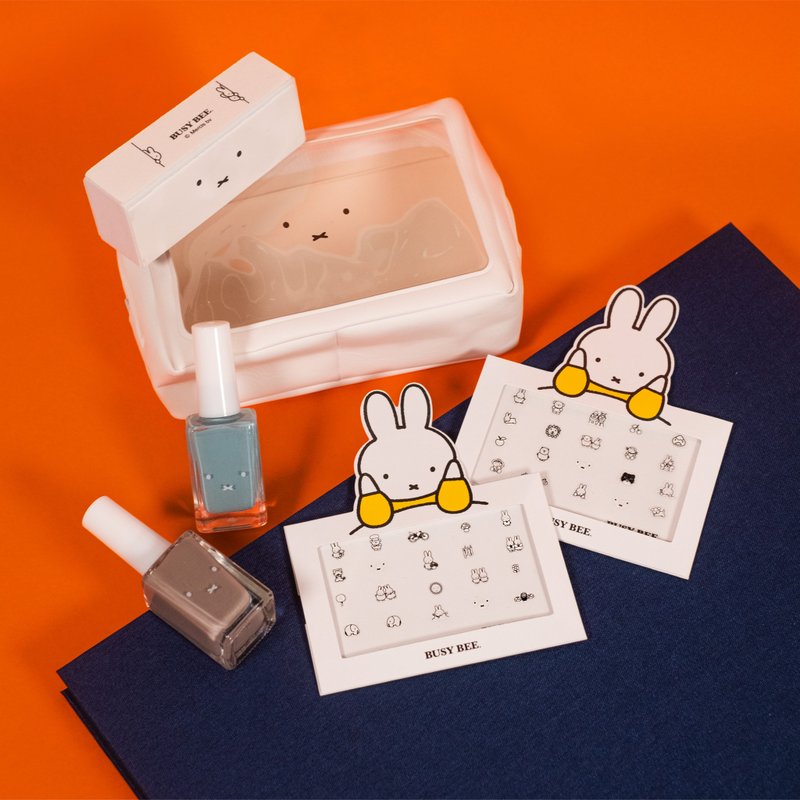 Miffy 米飞兔 X Busybee 美甲套装【Pinkoi独家限定】 - 指甲油/指甲贴 - 其他材质 灰色