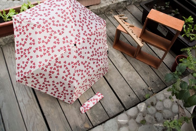 UrbaneUmbrella 缤纷小碎花抗UV晴雨伞 – 米底红花 - 雨伞/雨衣 - 其他人造纤维 多色