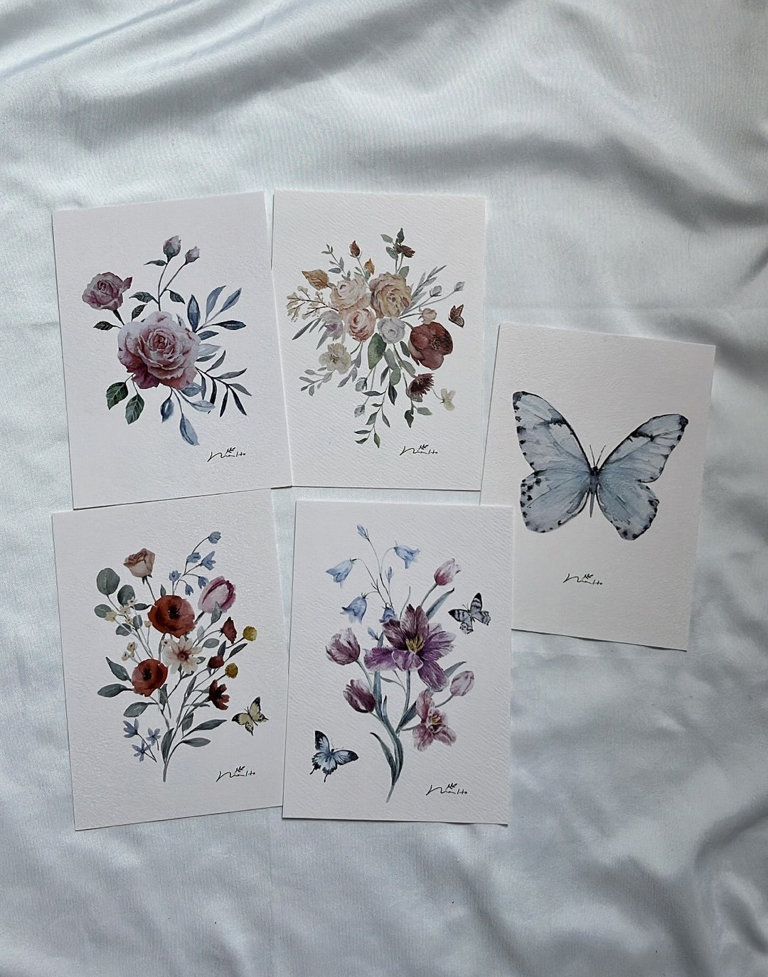 NINA HO 花卉插画卡片全套 / 优惠组【任选5张】 - 卡片/明信片 - 纸 多色