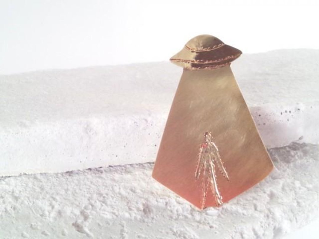 ☆ Starman ☆ Brass brooch - 胸针 - 其他金属 金色