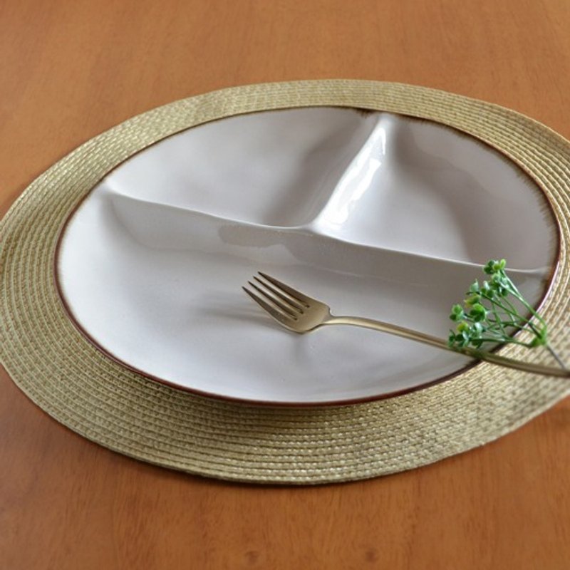 托盘板（大）象牙色 - 耳环/耳夹 - 其他金属 