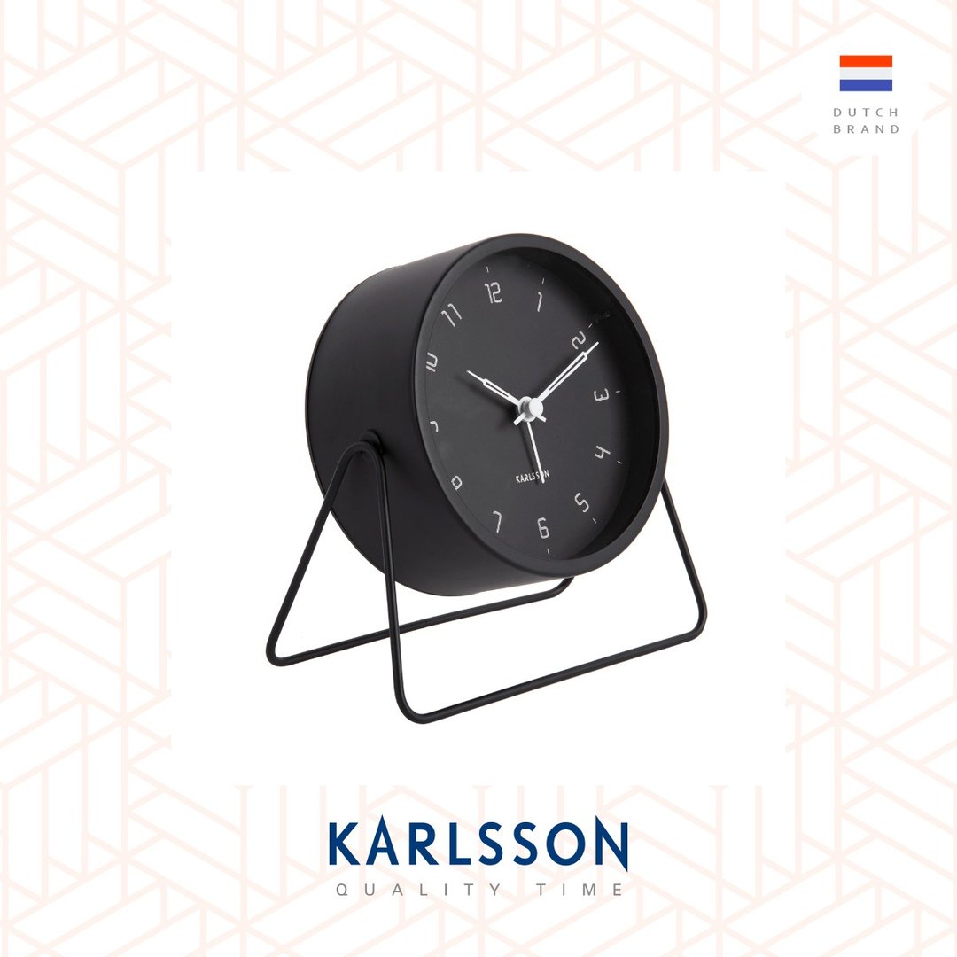荷兰Karlsson, Alarm clock Stark matt black (带小夜灯功能) - 时钟/闹钟 - 其他金属 黑色