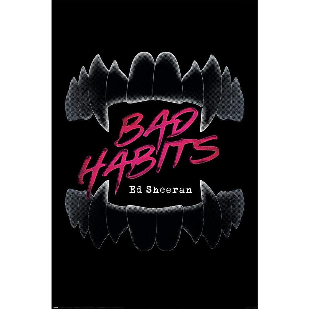 红发艾德 Ed Sheeran (Bad Habits) – 英国进口海报 - 海报/装饰画/版画 - 其他材质 黑色