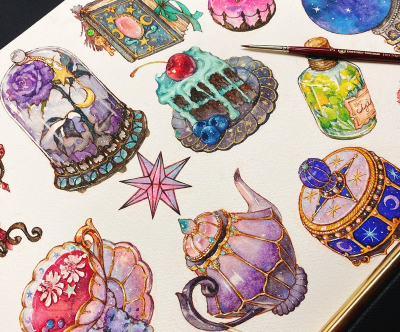 *女巫的餐桌 - 贴纸 - 纸 