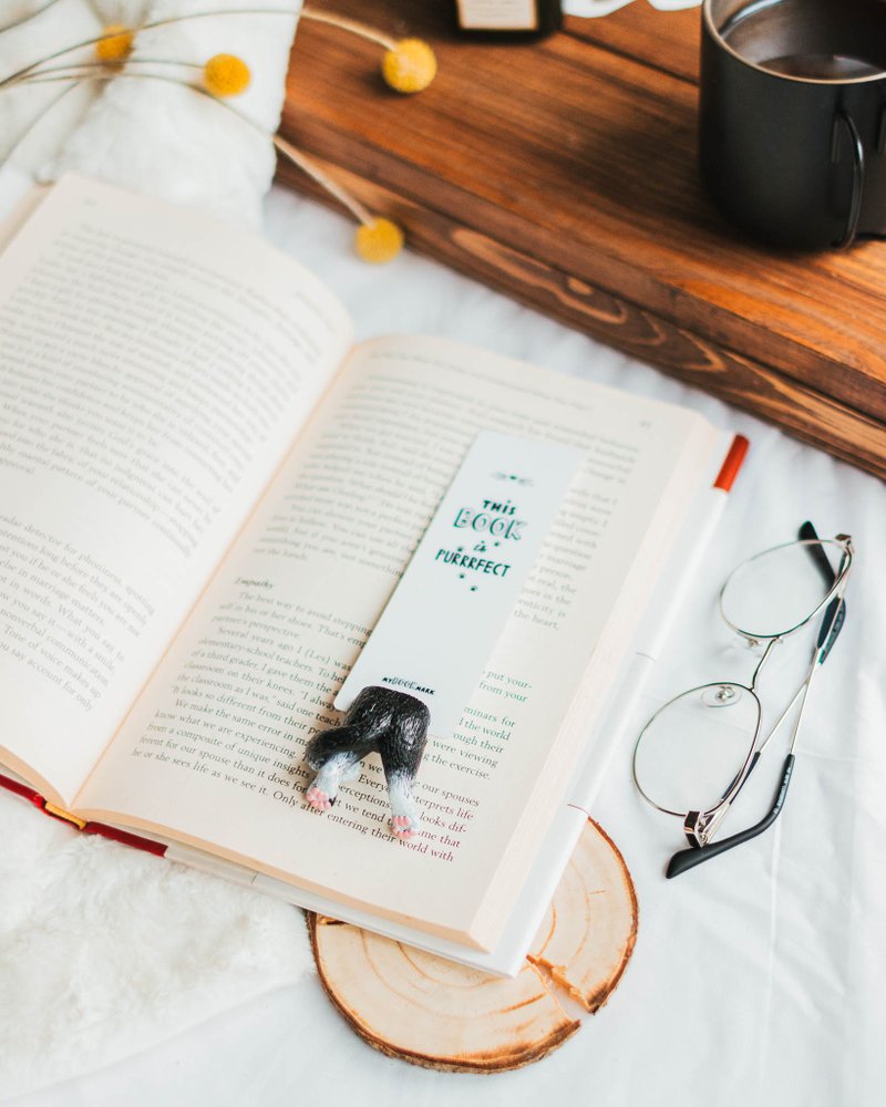 Cat Bookmark Cute Kitty Bookmark Cat Lover Gift For Her Gift For Kids Handmade - 书签 - 粘土 多色