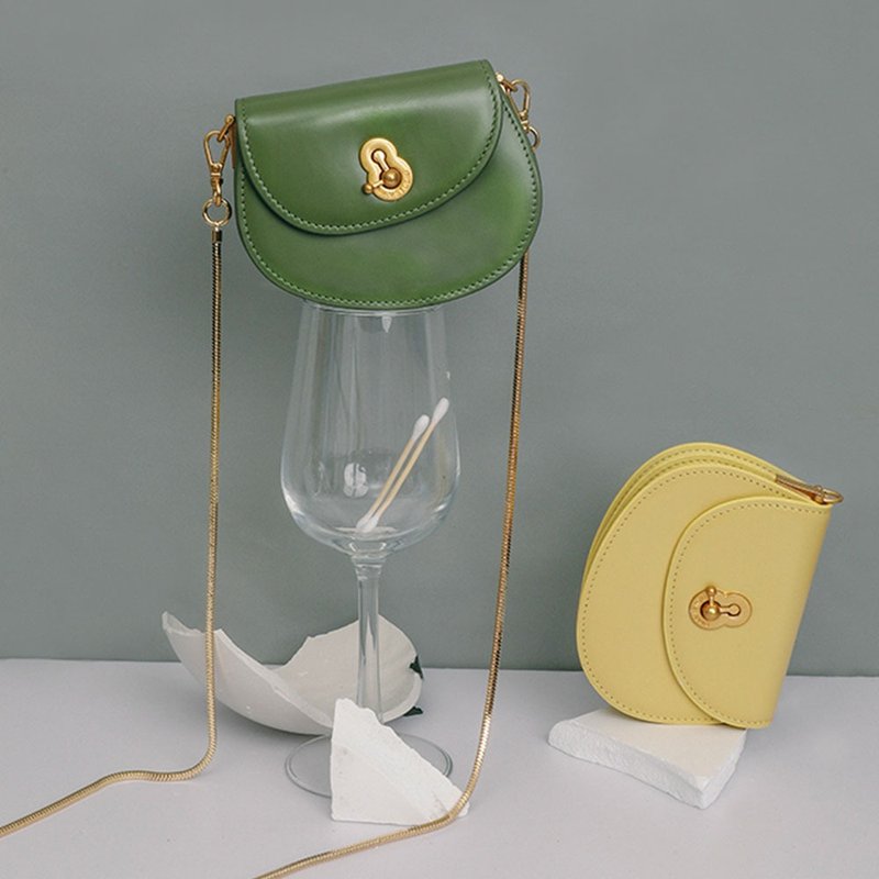 钱包 可以背的钱包斜跨可爱卡包 夏日搭配100分 - 皮夹/钱包 - 真皮 