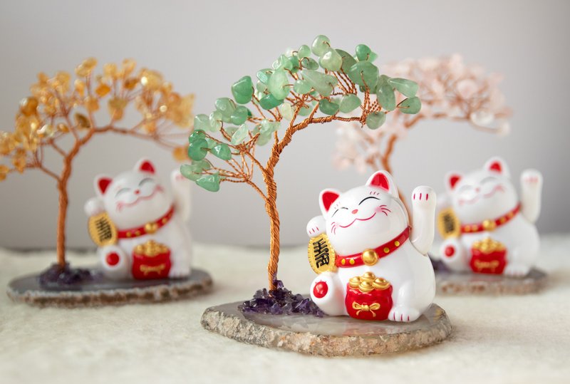 转运 新年 许愿 水晶树 招财 疗愈 人缘  招财猫 - 摆饰 - 宝石 多色