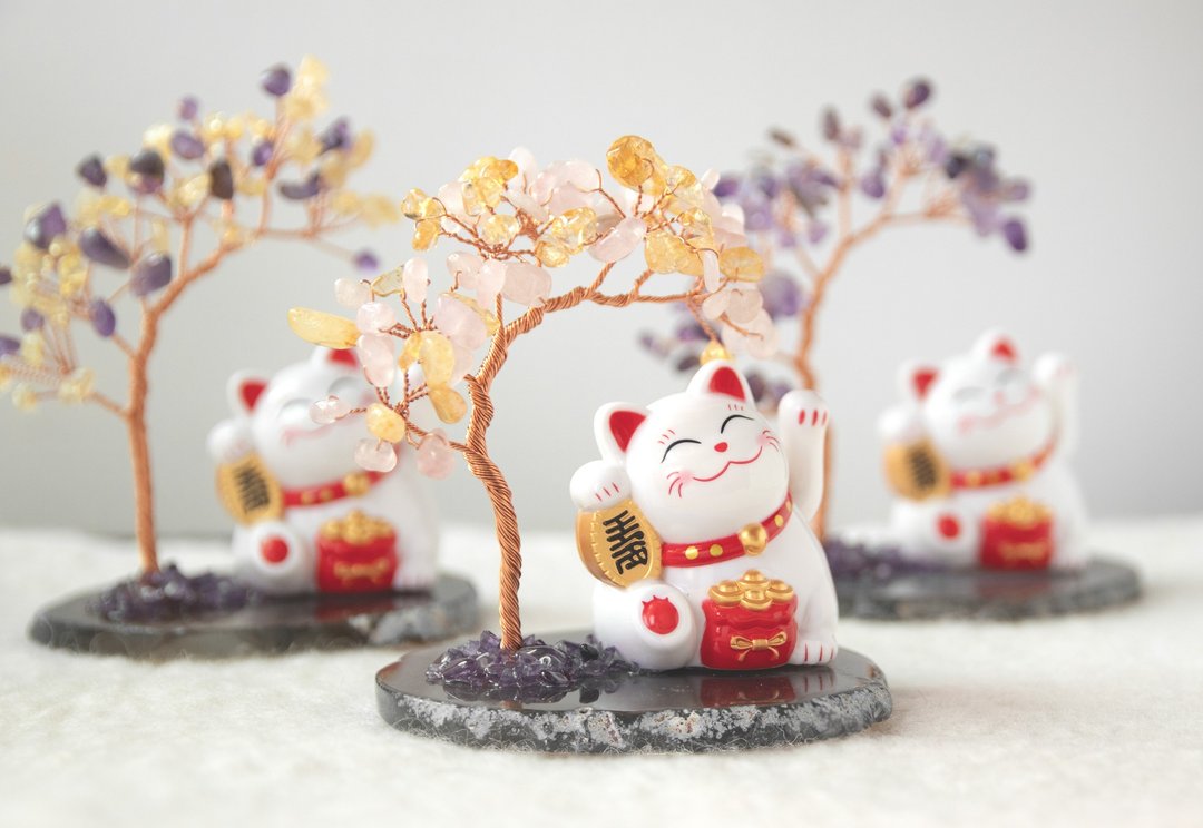 转运 新年 许愿 水晶树 招财 疗愈 人缘  招财猫 - 摆饰 - 宝石 多色