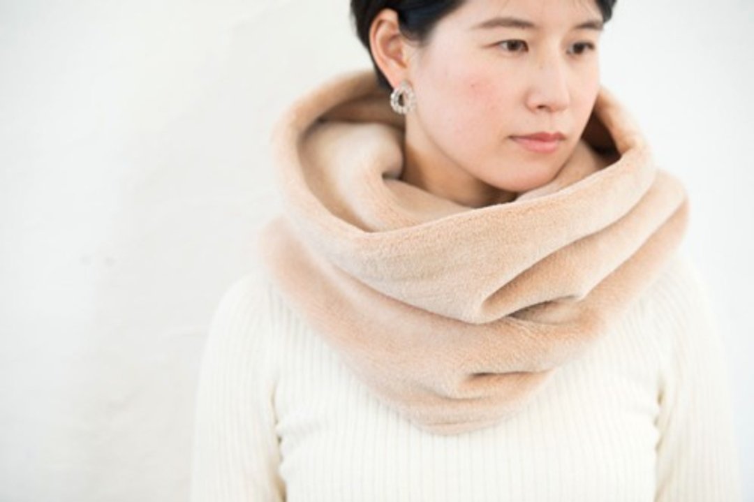 Organic Cotton Fur Big Size Neck Warmer (Brown) - 丝巾 - 棉．麻 