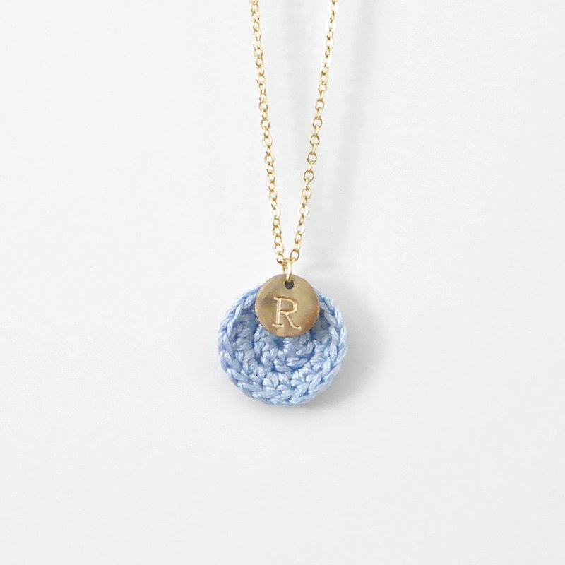 【订制】你的专属 *幸福年轮* 项链 小圆圈 英文字母 彩虹系列 - 项链 - 绣线 蓝色