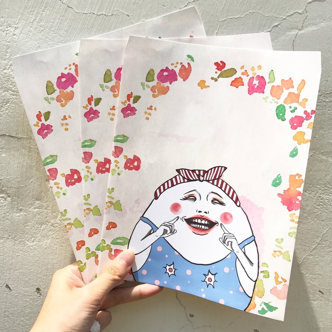 Keep smiling 包装纸袋/信封 4入 - 信封/信纸 - 纸 白色
