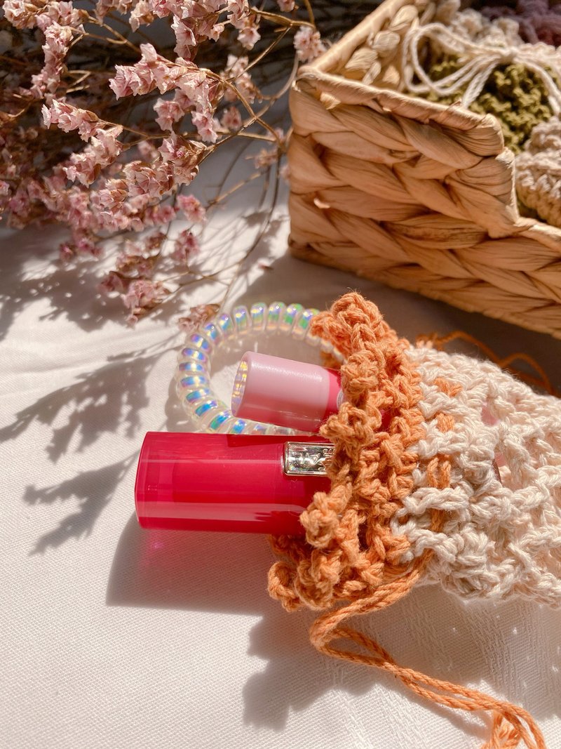 编织束口袋/网袋/收纳袋_木木织物 - 手拿包 - 棉．麻 多色